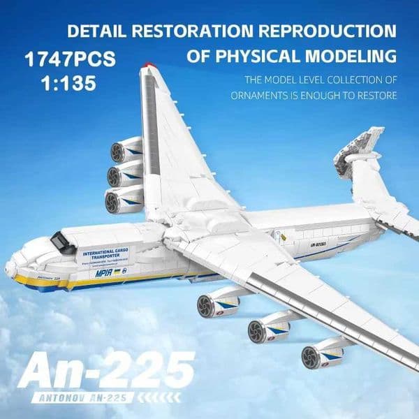 1747pcs An-225 Transport Aircraft Building Blocks MOC Set Army Military Plane Model Assembly Bricks Desktop Deco Kids Toy GiftJ260523