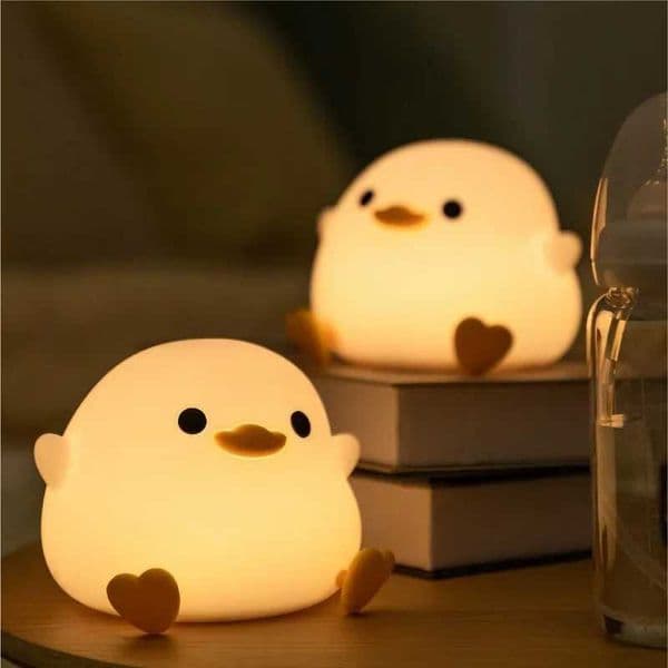 LED Night light Cute duck Cartoon animals Silicone lamp for children kid Touch Sensor Timing USB Rechargeable for birthday gifts M260522