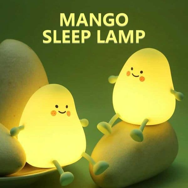 Cute green Mango Night Light USB Rechargeable Silicone Fruit Lamp Gift For Kids Bedroom Bedside Decor Couple Baby Nightlights M260522