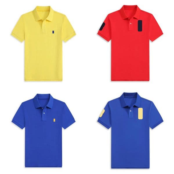 Ralphitys Polos T Shirt Mens Womens Luxury T-Shirts High Quality Collar Short Long Sleeved Tops Solid Color Loose Casual Vintage Shirts Black Blue Red Green