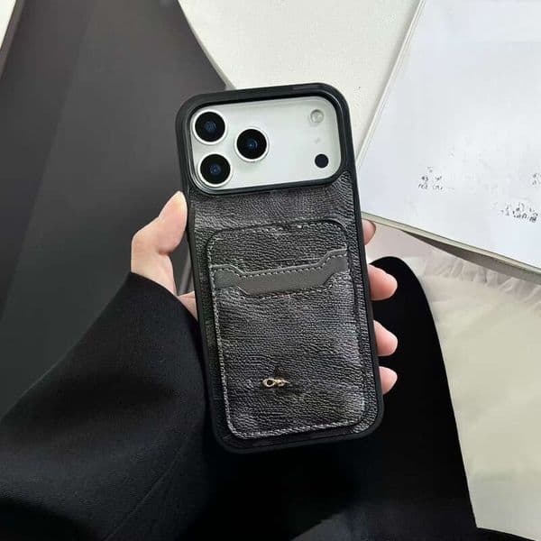 Coachdesigner Bag Luxury Coach Leather Card Slot Phone Case Smart Watch Smartphone Shockproof Coque Telephone Luxe Back Cover For Ip 17 16 15 14 Case