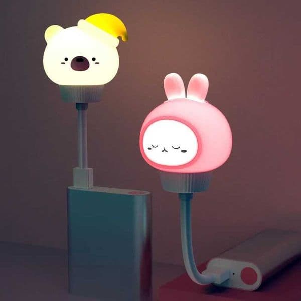 USB Night Light LED Cute Cartoon Night Lamp Bear Chick Kitten for Baby Kid Bedroom Decoration Bedside Lamp M260522
