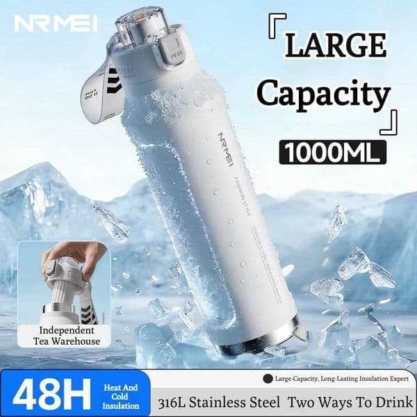Stainless Steel Sports Water Bottle Thermal Tumble Jumping Large Capacity Cup Fitness Riding Vacuum Flask for Outdoor Activities T260520