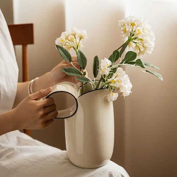 Vase High Appearance Level of Nordic Simple Creative Personality Ceramic Flower Pot Porch Ornaments Arts and Crafts L260521