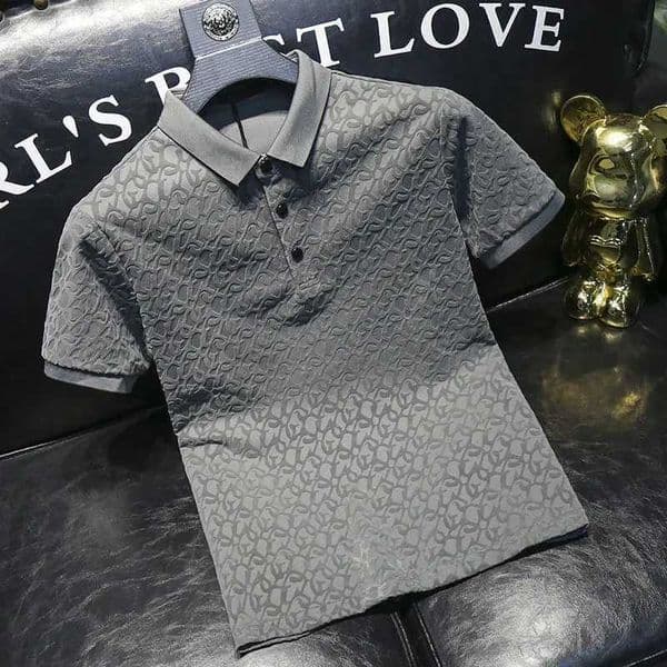 Golf Shirt CROP TOP Trend Short Sleeved Men Summer New Self Cultivation Tops Leisure Jacquard Ins Lapel Collar Button Slim Q260523