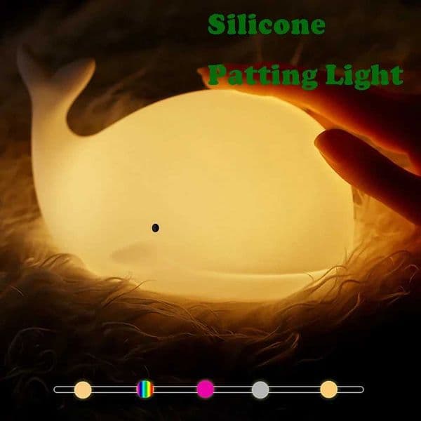 LED Night Light Cute Whale Cartoon animals Silicone Lamp for Children Kid Touch Sensor Timing USB Rechargeable for Birthday Gift M260522