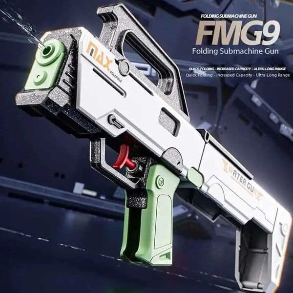 FMG9 Folding Submachine Water Gun With Manual Continuous Firing Ultra Long Range Large Capacity Water Play Toys Water Gun L260523