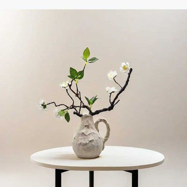 Coarse Pottery Ceramic Vase Desk Decoration Artificial Flowers Decorative Flower Arrangement Floral Vases Room Aesthetic Decor L260521