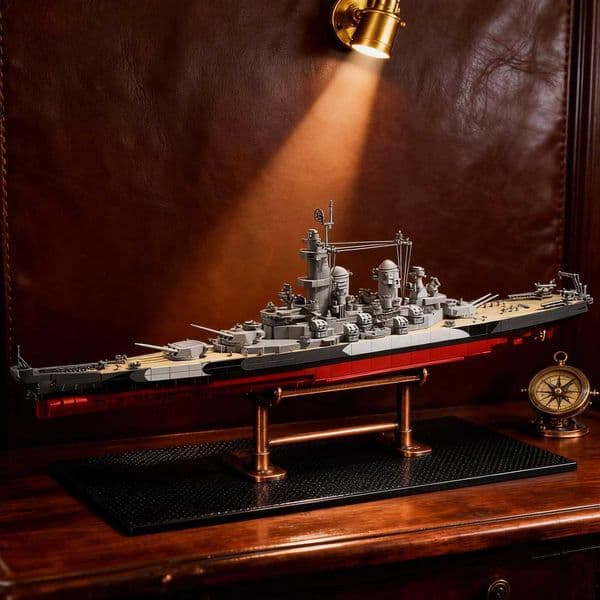 2568PCS WW2 USS Missouri Battleship Building Blocks Military Warships Navy Fleet Model Bricks Toy For Kids Birthday Gift MOCJ260523