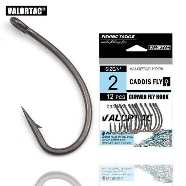 Curved fly hook black color anti-rust teflon coating flat shank high strength fishhook also fit for carp fishing S260522