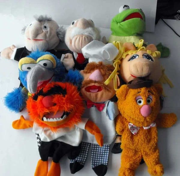 The Muppet show Puppet Frog Fozzie Bear Swedish Chef Miss Piggy Gonzo Plush Stuffed 28cm Hand Puppets Kids Toys L260522
