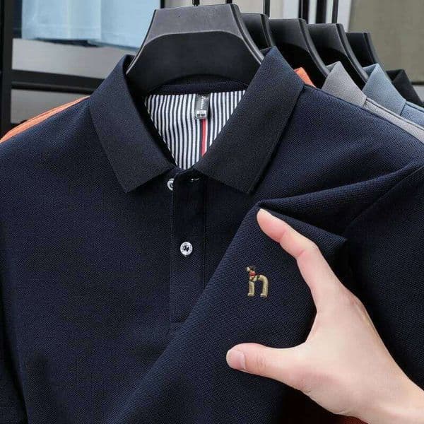 Summer pure cotton exquisite brand dog embroidery luxury men's polo shirt short sleeved golf comfortable sports casual T-shirt 26Y0523