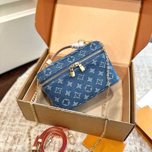 12A Mirror Quality designer 2026 New Single-Shoulder Crossbody Handbag Makeup Box Bag Luxury High-End Denim Women Casual Style