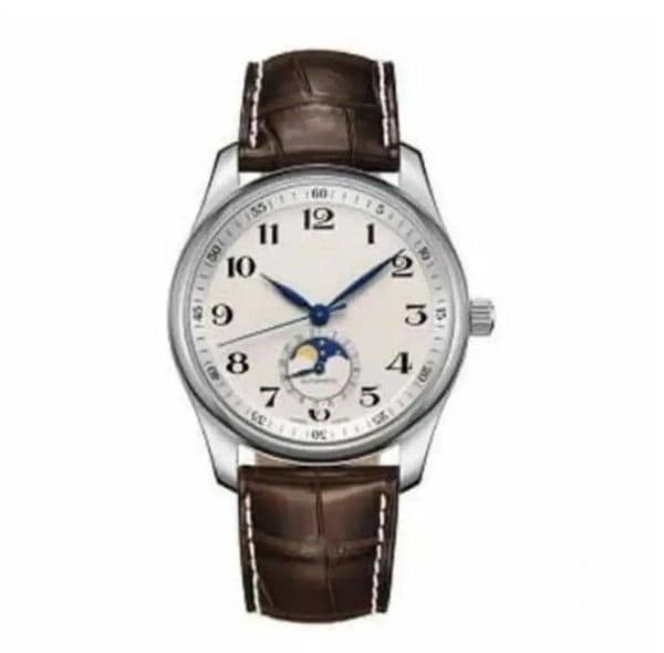 U1 Top-grade AAA Classic Man Watch Mechanical Automatic Watches For Men White Dial Brown Genuine Leather Strap Montre De Luxe Wristwatches L 792