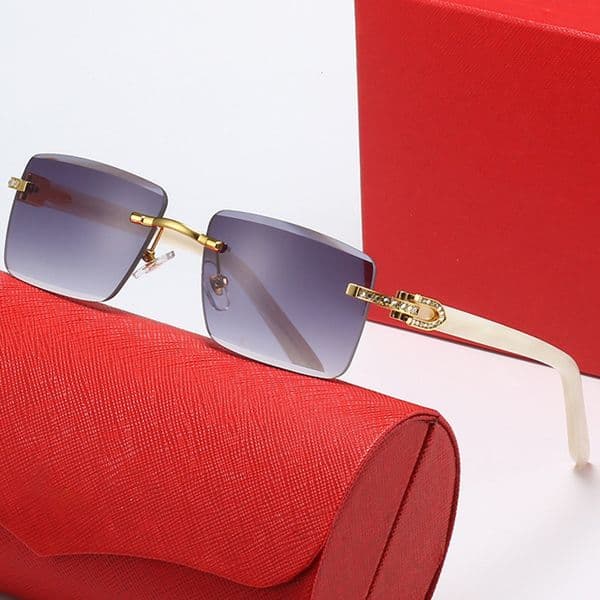 New Kajia Diamond-studded Frameless Cut Edge womens sunglasses For Men, Fashion Acetate Leg Sunglasses For Women Jewelry designer glasses lunettes de soleil