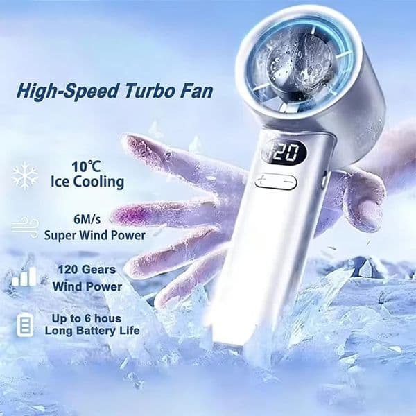 3000mah Handheld Mini Fan Electric Hand Fans Ice Compress High-Speed Cooling USBRechargeable Portable LED Digital Display 260520