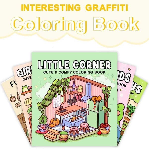 Cozy Cute Coloring Book for Adults and Teens with Charming Characters and Delightful Scenes for RelaxationGarden Coloring Book M26023