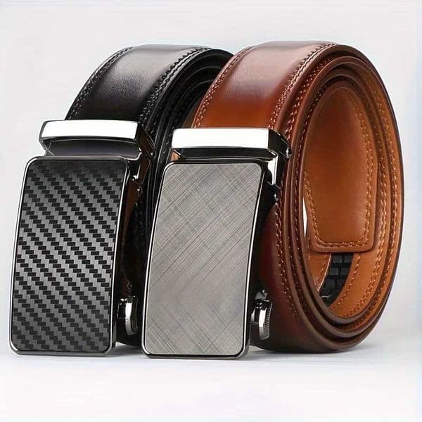 Men Automatic Second Layer Cowhide Leather Belts Leisure Fashion Ratchet Belts for Men Pants Waistband Belts For Men Designer R260523