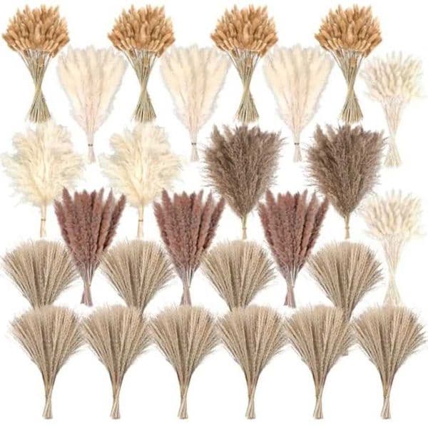 610 PCS Dried Pampas Grass Decor Dried Flower Bouquets for Wedding Home Centerpiece Table Modern Home Western Living Room L260522