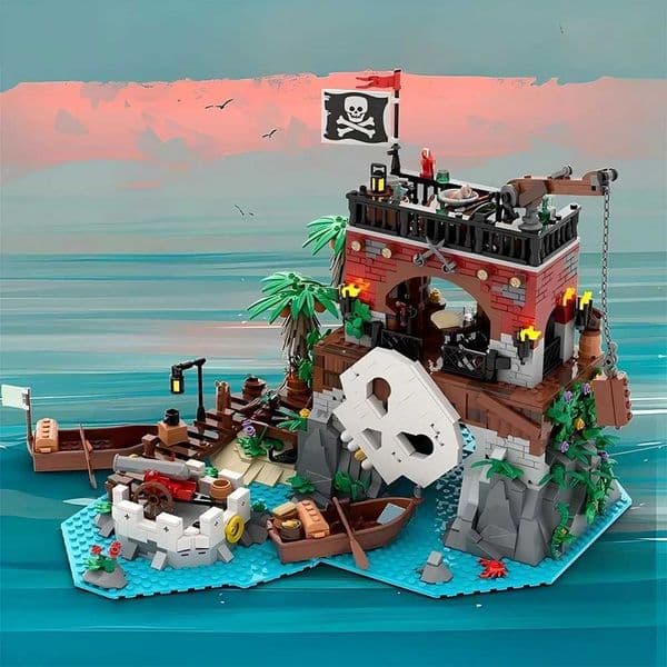 1411PCS Custi MOC Pirate Barracuda Bay Skl Island Model Building Blocks Technology Bricks DIY Assembly Kids Toys GiftsJ260523
