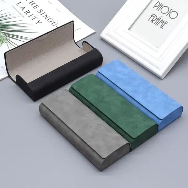1pc Simple Leather Eyewear Case Optical Retro Myopia Glasses Sunglasses Storage Box Fashion for Men and Women 260522