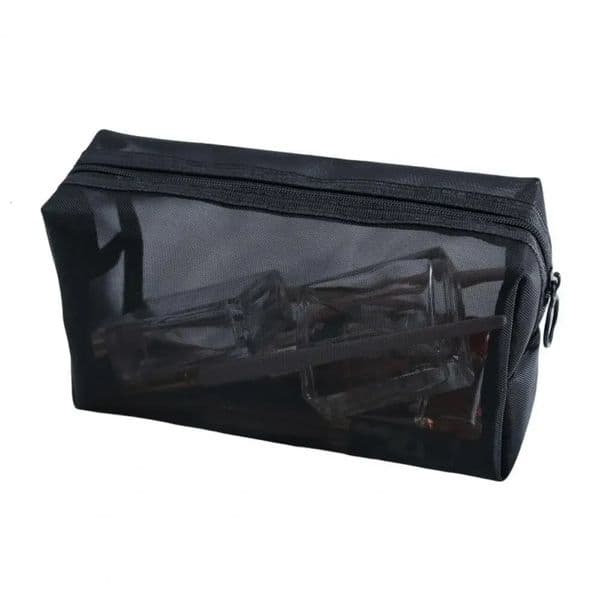 Cosmetic Bag Transparent Washable Foldable Toiletry Bag Breathable Large Capacity Storage Mesh Travel Zipper Makeup Bag For Trip 260522
