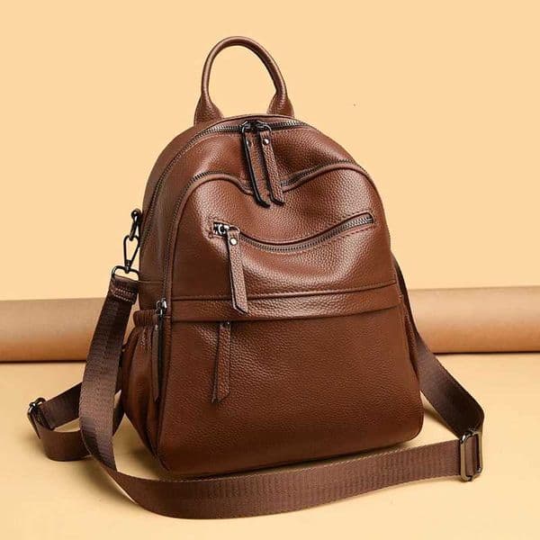 Retro Real Cowhide Backpack Fashion Large Capacity Women Backpack High-End Genuine Leather Female Knapsack Shoulder Bag SatchelT260523