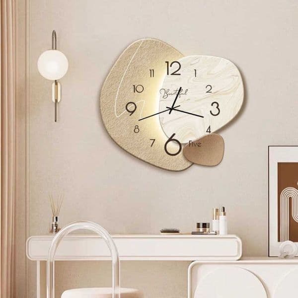 Nordic Minimalist Home Decor Clock No-Drill Wall-Mounted Clock Living Room Silent Creative DesignL2605239LRZ