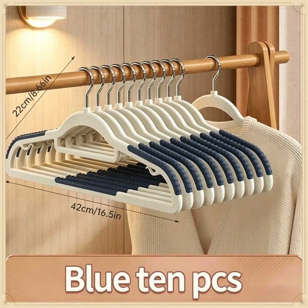10-piece home clothes hanger set double hook anti-slip design reusable for drying clothes wet clothes and wardrobe storage L260523