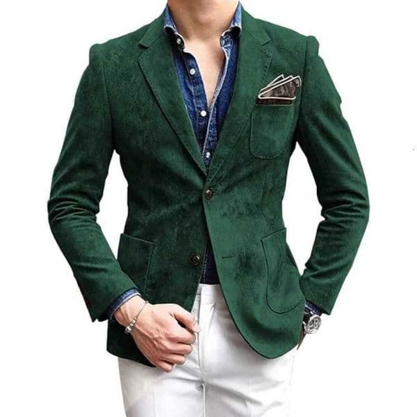 New Spring and Autumn Mens Jacket Single-breasted Suede Thin Coat Casual Suit Street Outerwear Male Clothing EU Size M-XXL L260520
