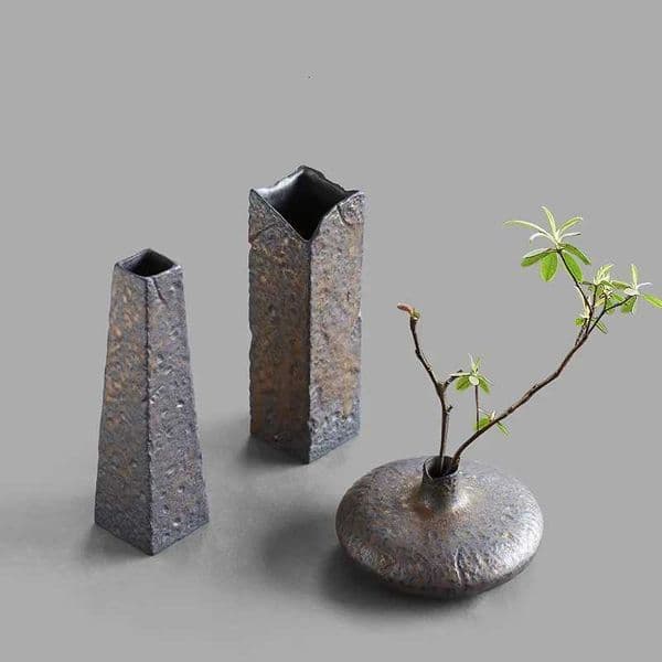 Small Vase Ornaments Crude Pottery Kiln Change Flower Arrangement Tea Ceremony Hydroponic Flower Arrangement Ceramic Mini Vase L260521