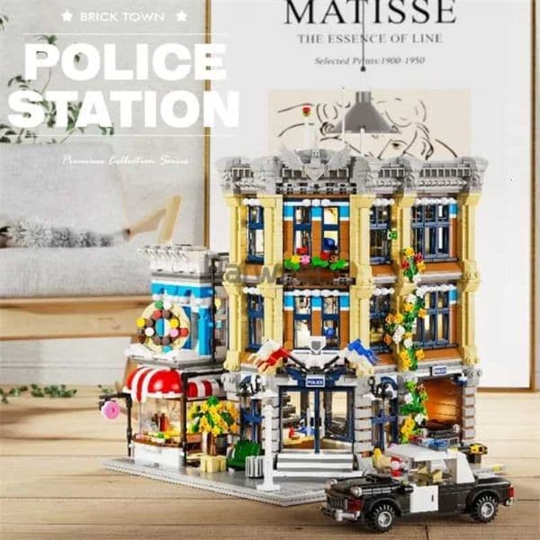 Brick Town Pol Station House Buildings SetsCi Apartment Store Model Modar Buildings Blocks Gift for Adts Kids 3200PCSJ260523