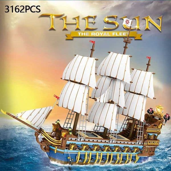 3162PCS Pirate Ship Building Blocks Royal Sunshine Sailing Boat Assembly Model Bricks Childrens Educational Toys Holiday GiftsJ260523