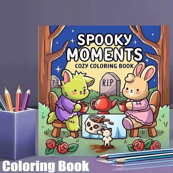 28 Pages Spooky Time Coloring Book for Adult Colouring Book Drawing Supplies for Christmas Thanksgiving M26023