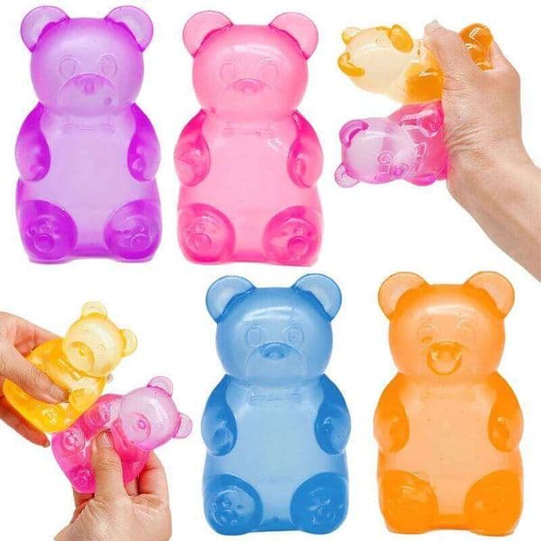 Cute Bear Nee Doh Maltose Squishy Dough Colorful Sensory Creative Desk Decoration Stress Relief Doll Squeeze Fidget Toy 26L0523