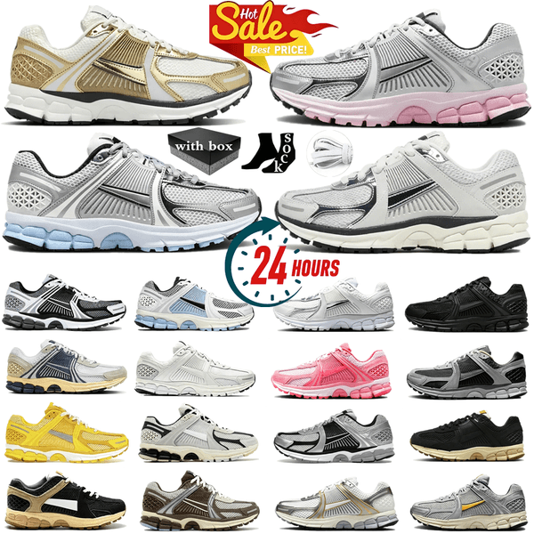 Designer Running Shoes Vomero 5 Mens Sneakers Wear Resistant Breathable Metallic Silver Photon Dust Commuter Running Shoes Outdoor Sneakers Fashion Daily Outfit