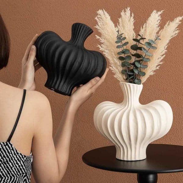 Nordic Style Plastic Vase Minimalist Irregular Shape Imitation Ceramic Vase Unbreakable Hydroponic Flower Vase Home Decor L260521