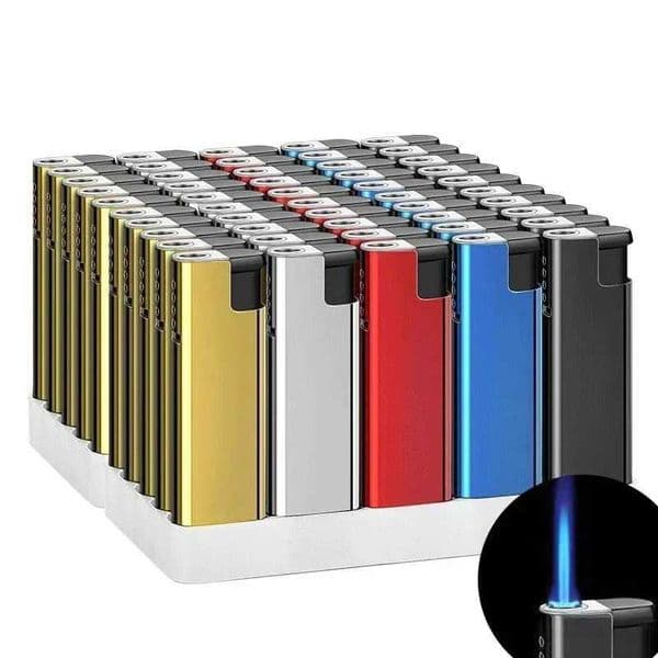 1/50Pack Outdoor Windproof Direct Injection Blue Flame Lighter Cigarette lighter Smoking tools Camping Tools ignition Tools NewL260522