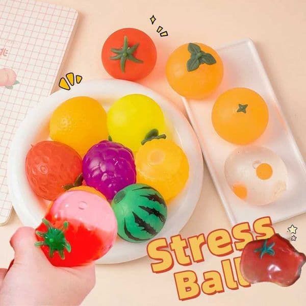 Creative Anti Stress Ball Abreact Squeeze Pinch Water Ball Stress Relief Toys Imitation Egg Tomato Squishy Fidgets Vent Toys Z260523