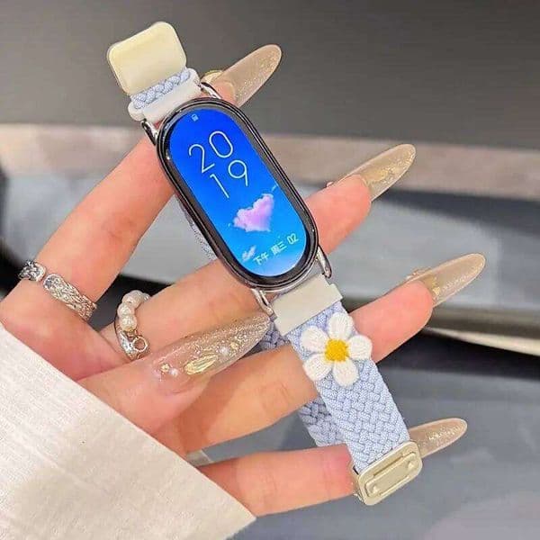 Daisy magnetic buckle strap suitable for Xiaomi Band 8Pro/9Pro, 8/8NFC/9/9NFC/10/10NFC, Mi band 3/4/5/6/7, For Redmi Watch5/4