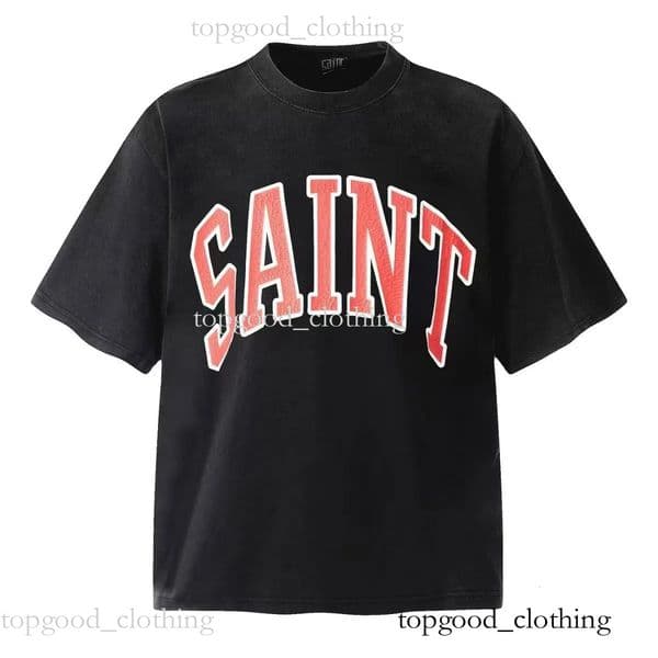 Saint Vanity Shirt Mens Designer t shirt SAINT VAINTY popular retro high street womens short sleeved shorts ins same style letter printed casual short sleeved cbe