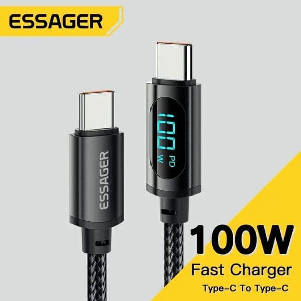 Essager Type 100W PD Fast Charging Charger to USB C Display Cable For Xiaomi POCO F3 Realme Macbook iPad ddmythur