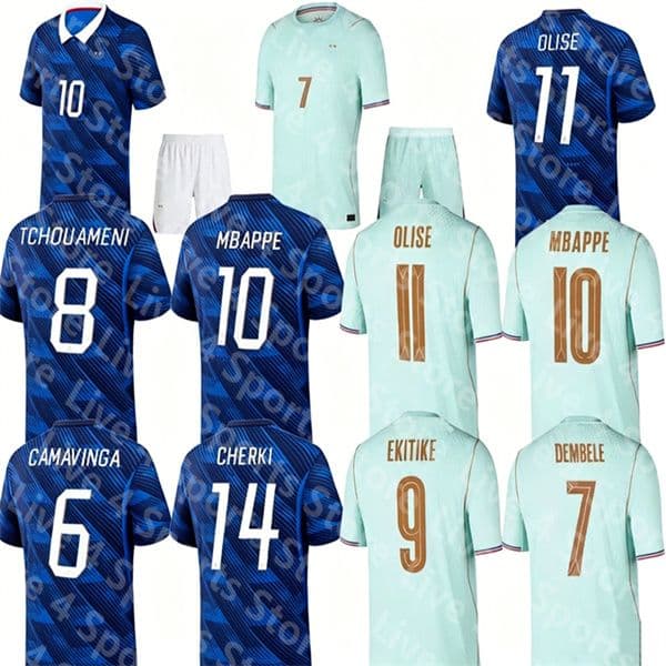 France Soccer Jersey 2026 world cup French Maillot de Football Shirt MBAPPE GIROUD DEMBELE EKITIKE Olise DOUE THURAM Cherki Akliouche Kone Men kids kit uniforms