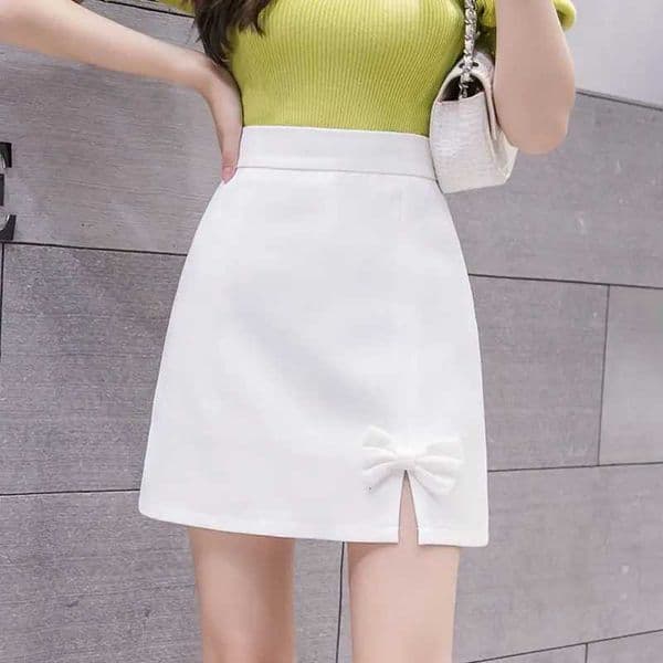 New Summer Anti-exposure Womens College Fresh Temperament High-waist Slim and Versatile Korean Style Fashionable A-line Skirt M260523