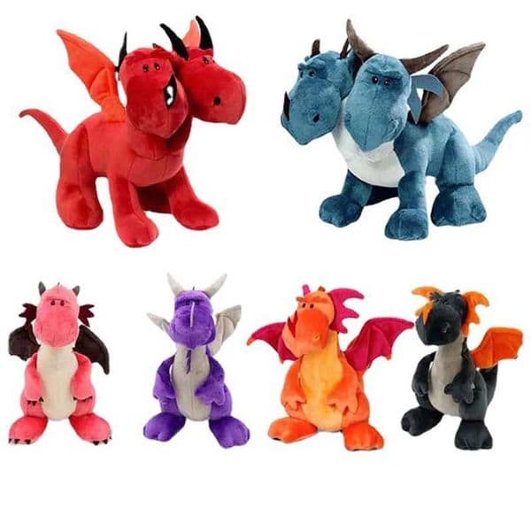 25CM Kawaii Dinosaur Plush Toys Double-headed Animals Stuffed Dolls Cartonn Anime Two head Dragon For Children Kids Boys Gift L260522