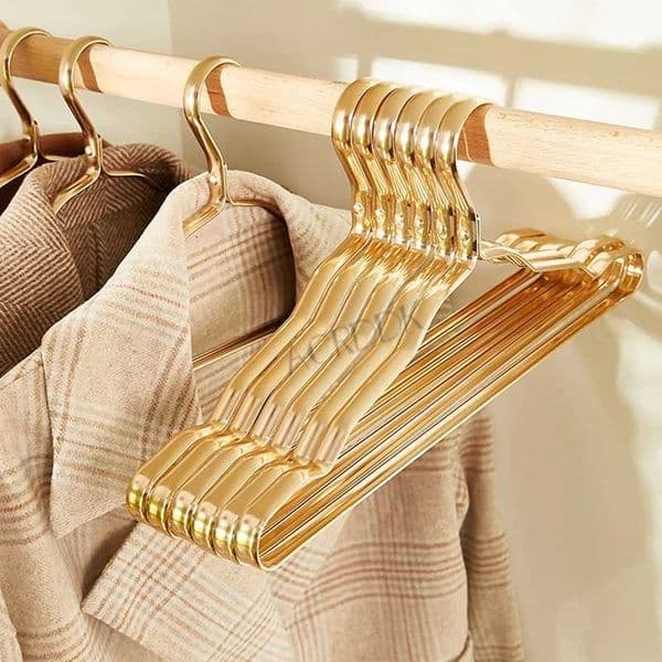 Clothes Hanger 5/10pcs Aluminium Alloy Coat Hangers Anti-slip Drying Rack Wardrobe Space Saver Cloth Storage Rack Clothes Horse L260523