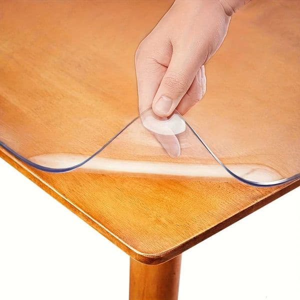 Clear PVC Desk Protector 15mm Clear Table Protector Non-Slip Easy to Clean Desk Protector Mat Clear L260521