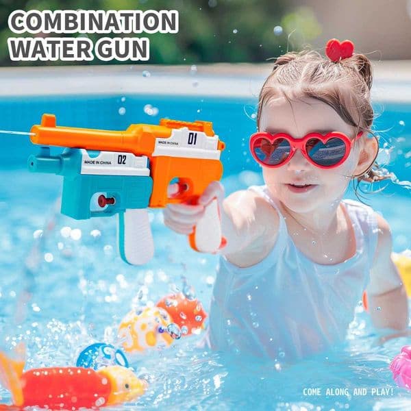 Mauser 2 in 1 Detachable Water Gun Summer Outdoor Beach Pool Toy with Secret Storage Compartment Kids Birthday Party Gift L260523
