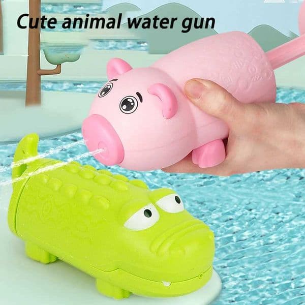Kids Pull-Out Water Gun Toys For Children Shark Cartoon Design Summer Play Beach Watergun Sprinkler Bathroom Shower Bath Toys L260523