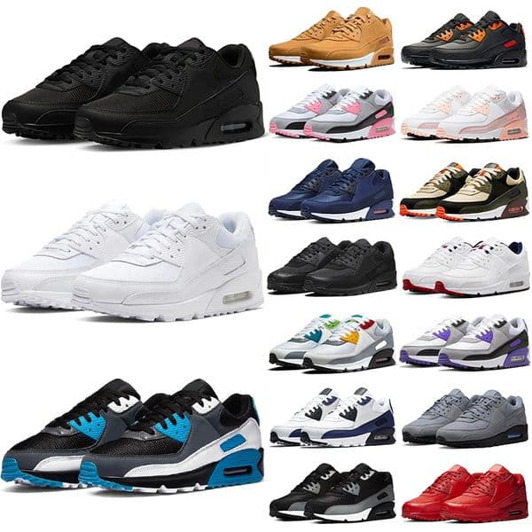 Designer Sneakers 90s Running shoes Men Women Triple Classic Black white Mesh Leather Blue Trainers Breathable Cushion Surface 90s Sports Sneakers